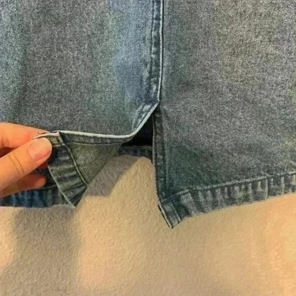 Christopher & Banks sz 26 y2k grandmacore embroidery fall 90s floral denim skirt - Picture 7 of 8